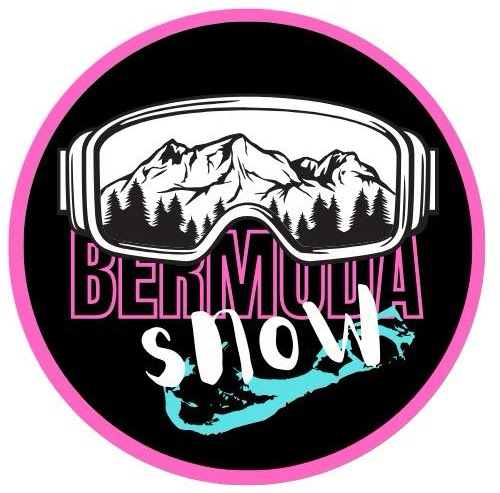 Bermuda Snow logo — ski goggles framing a mountain range above the island