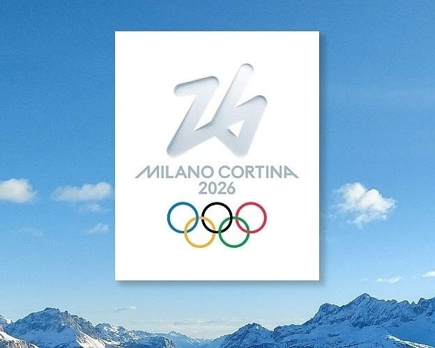 Alpine mountains above Milano Cortina in winter